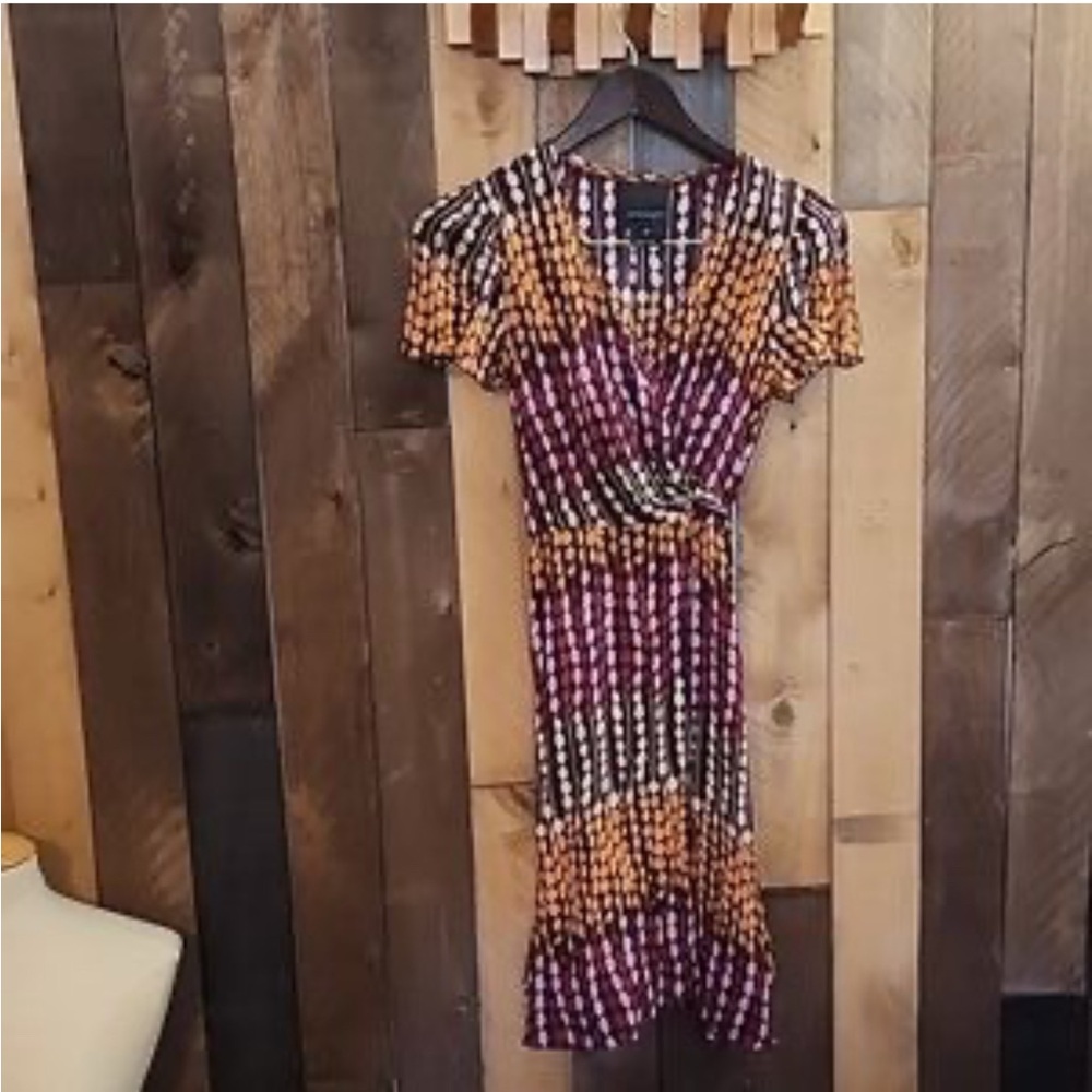 Anna Sui for Anthropologie Colorful Front Tie Dress Sz. 4